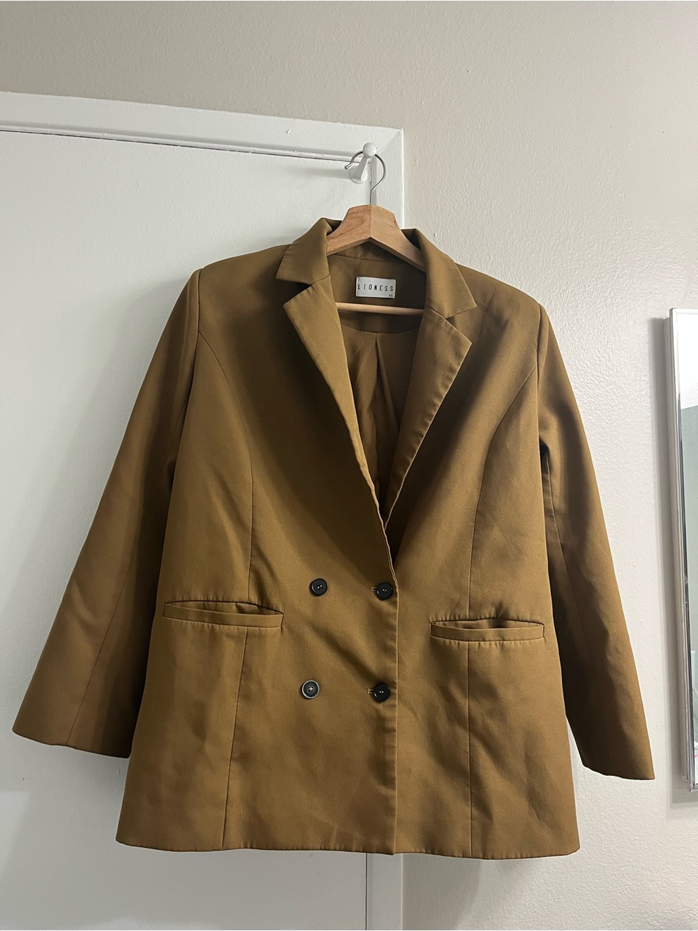 Lioness Olive Brown Double-Breasted Blazer